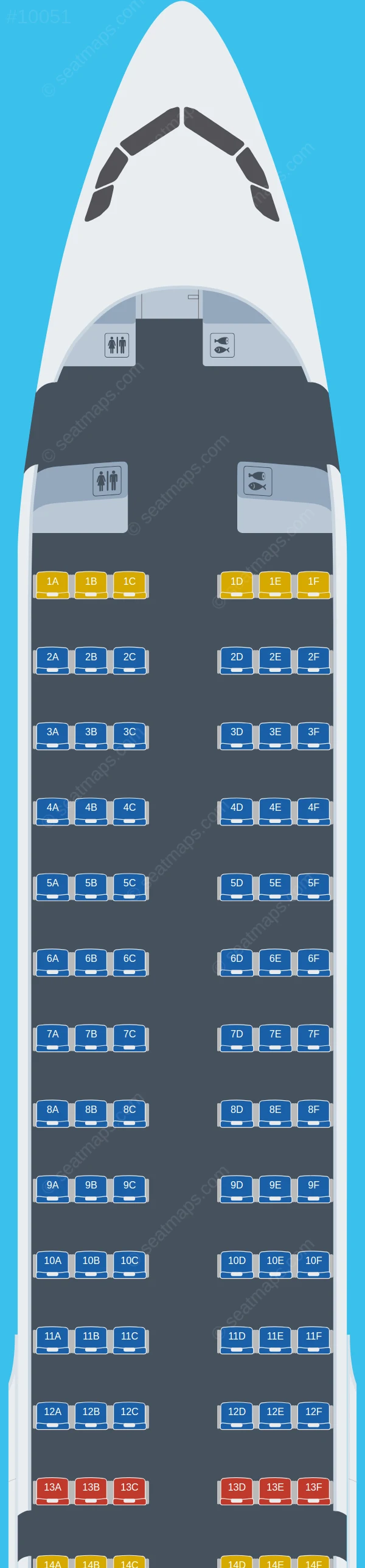 Titan Airways Airbus A321neo LR V.3 seatmap preview