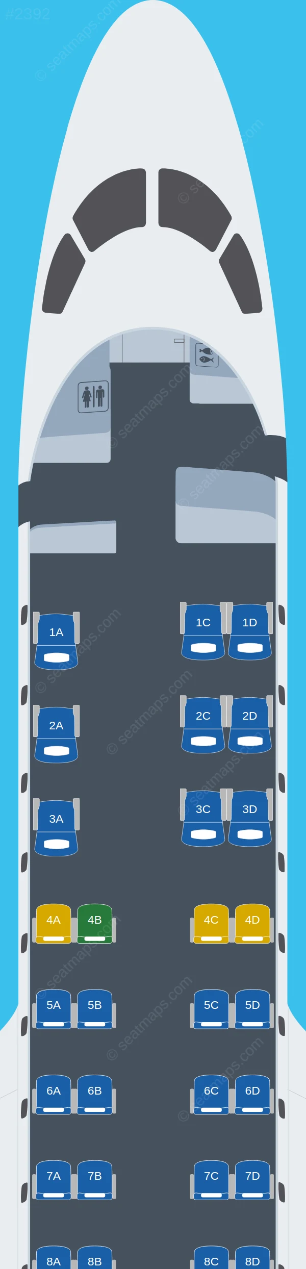 Delta Embraer E170 seatmap preview