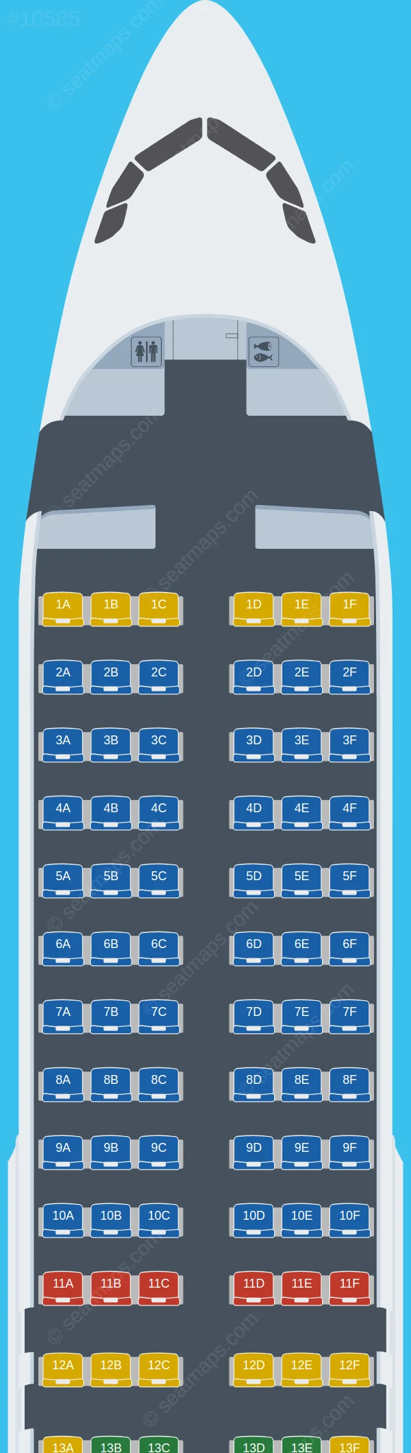 Heston Airlines Airbus A320-200 V.1 seatmap preview