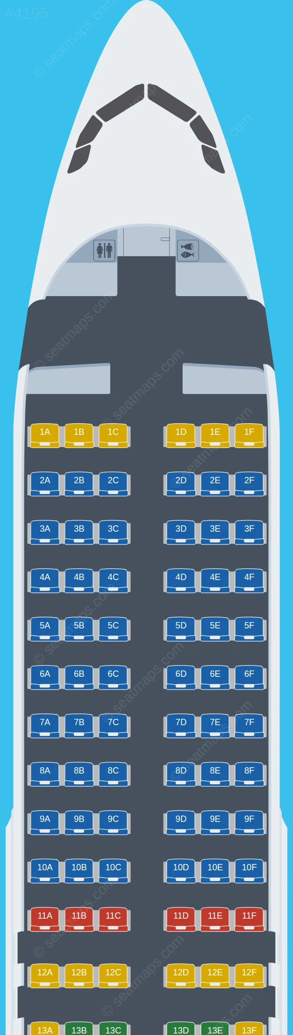 White Airways Airbus A320-200 seatmap preview