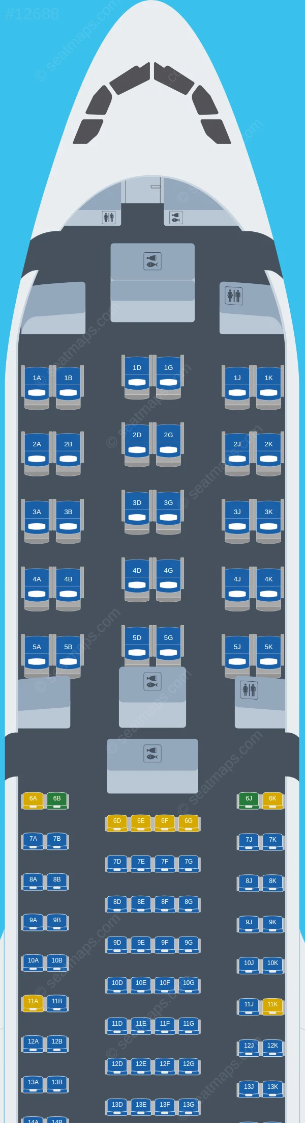 Plus Ultra Líneas Aéreas Airbus A330-300 V.1 seatmap preview