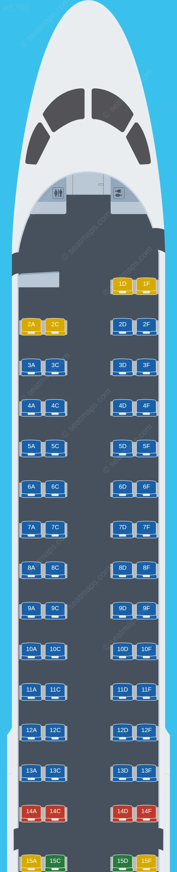 Arkia Embraer E195 seatmap preview