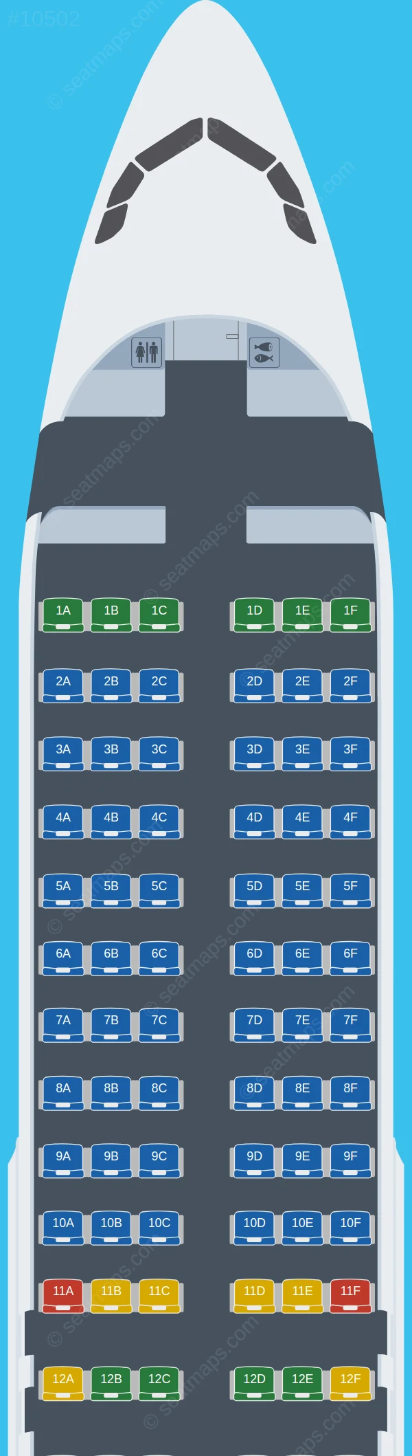 Meraj Air Airbus A320-200 V.2 seatmap preview
