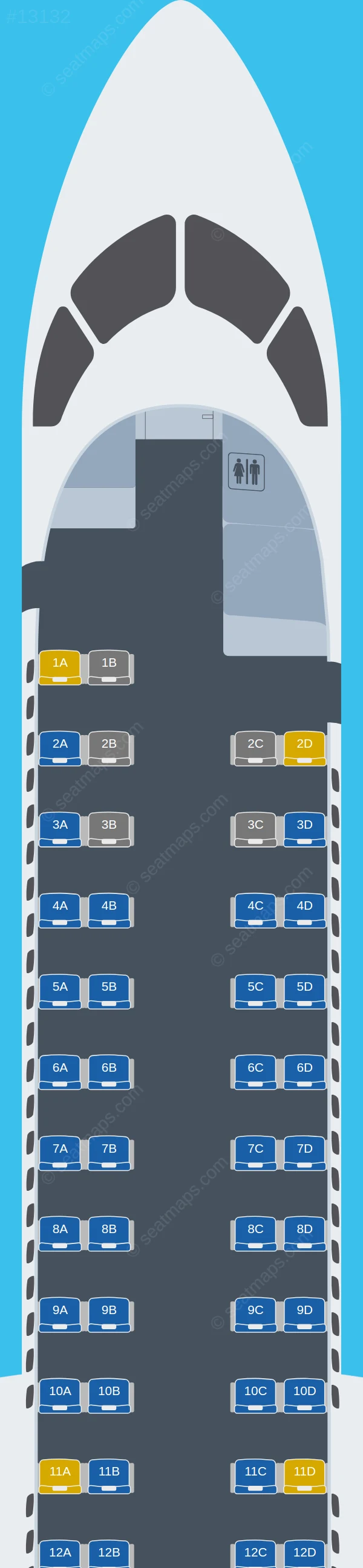 AIR UNIQON De Havilland Q400 seatmap preview