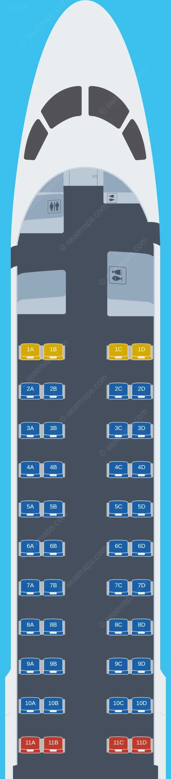 Colorful Guizhou Airlines Embraer E190 V.2 seatmap preview