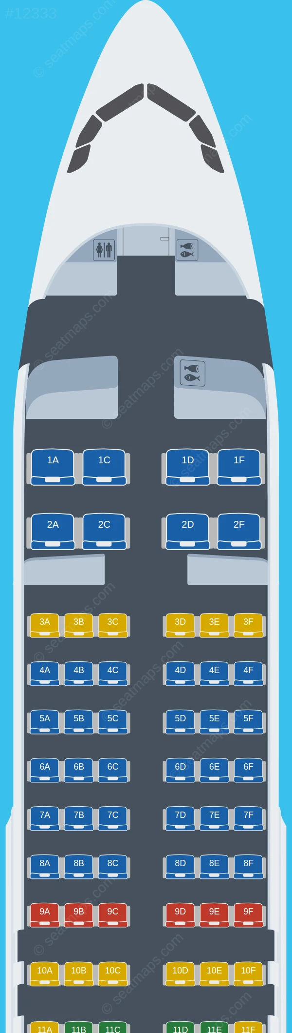 Cambodia Airways Airbus A320-200 V.2 seatmap preview