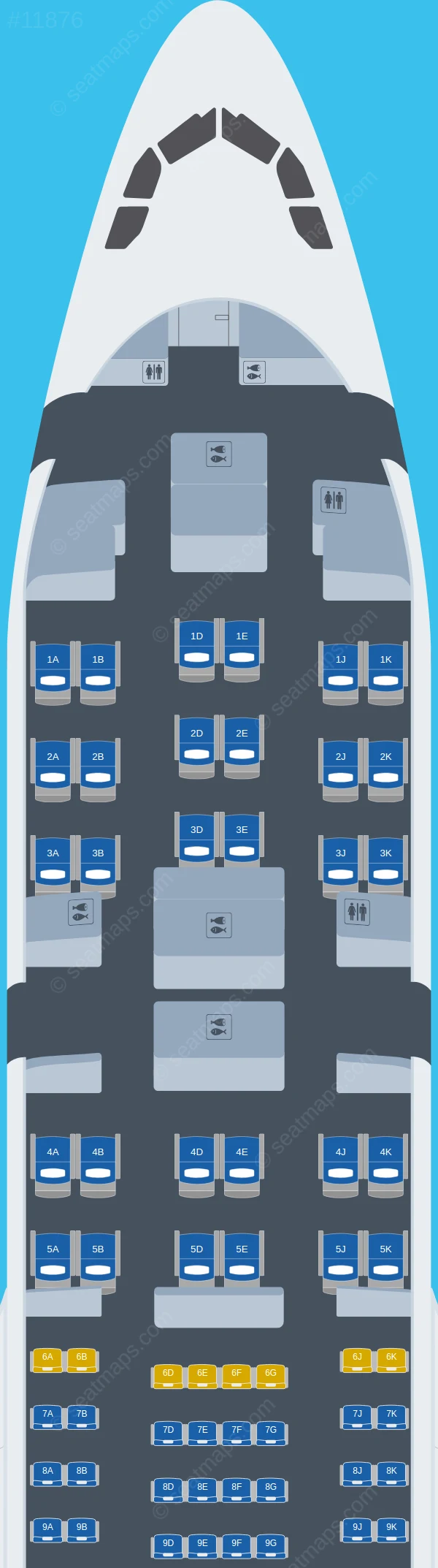 Turkish Airlines Airbus A330-200 V.3 seatmap preview