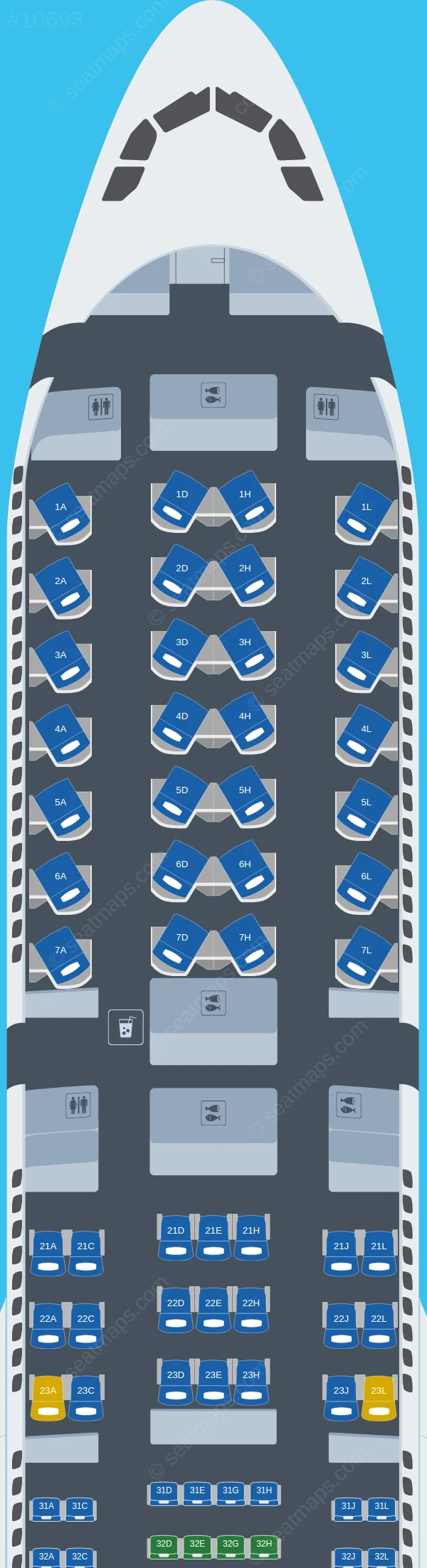 Finnair Airbus A330-300 seatmap preview