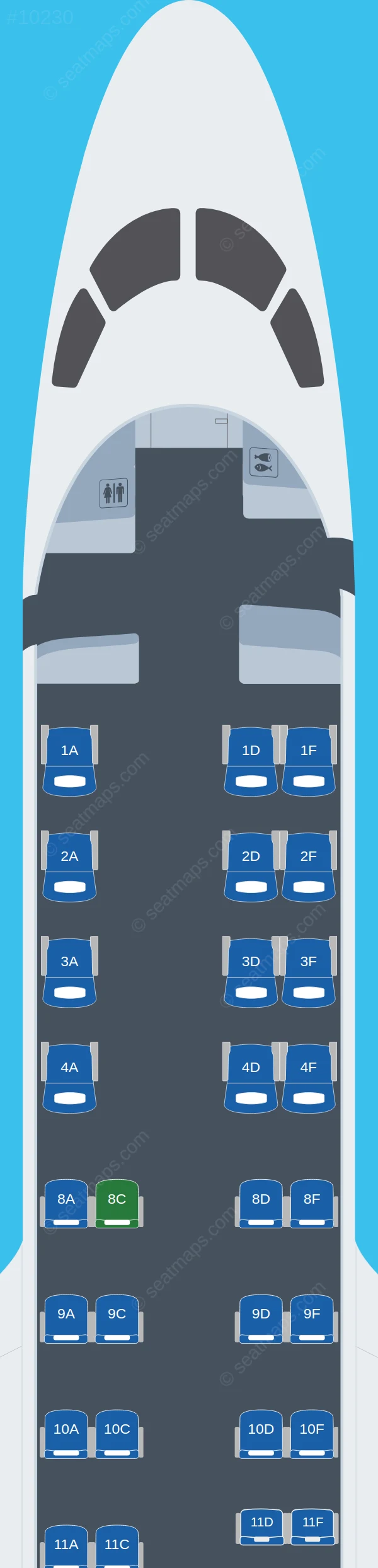 Envoy Air Embraer E170 seatmap preview