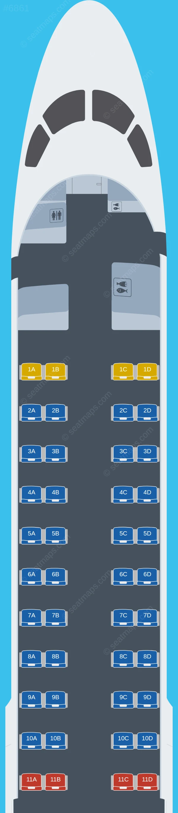 Conviasa Embraer E190 seatmap preview