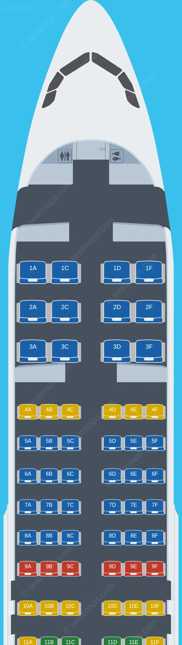 Ural Airlines Airbus A320-200 V.1 seatmap preview