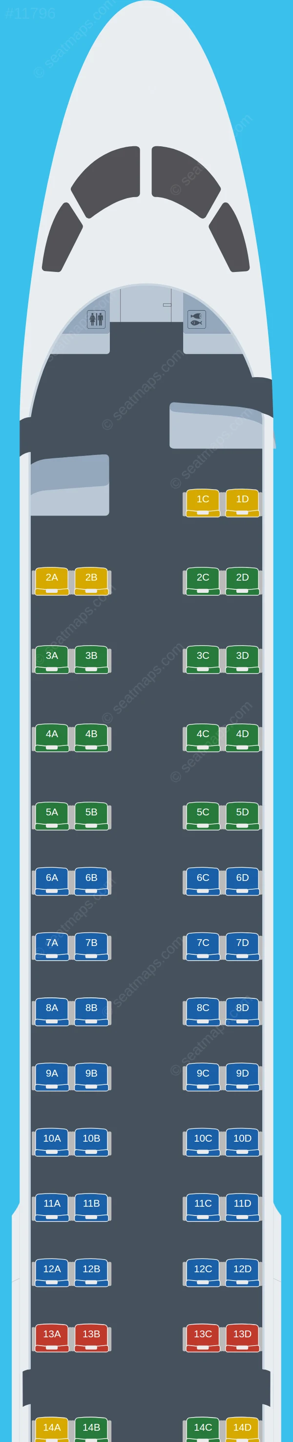 Lumiwings Embraer E195 seatmap preview