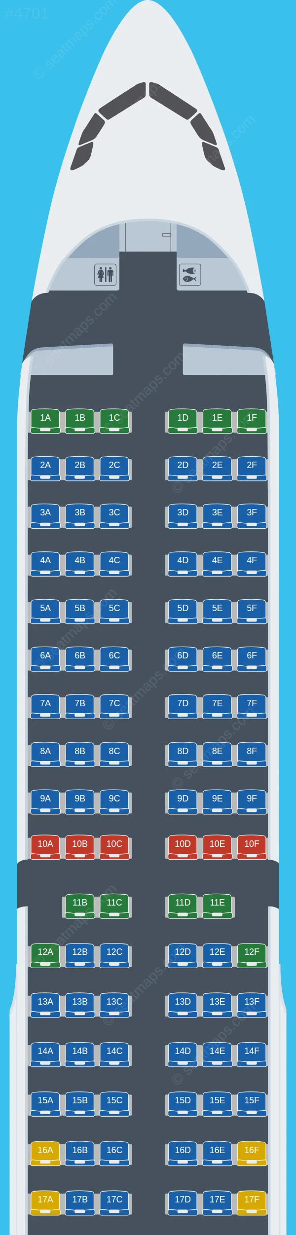 Iraqi Airways Airbus A321-200 seatmap preview