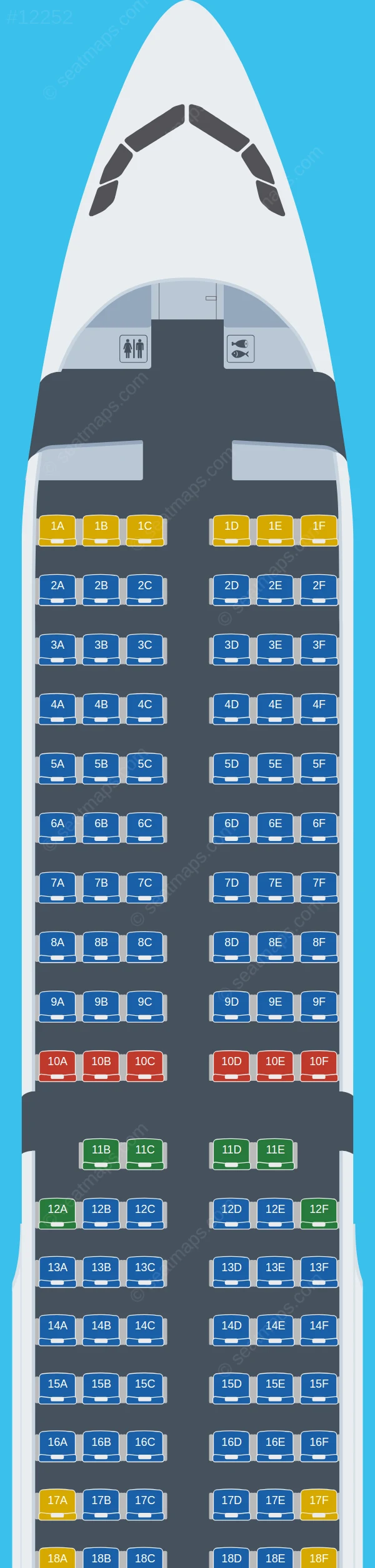 Turkish Airlines Airbus A321-200 V.6 seatmap preview
