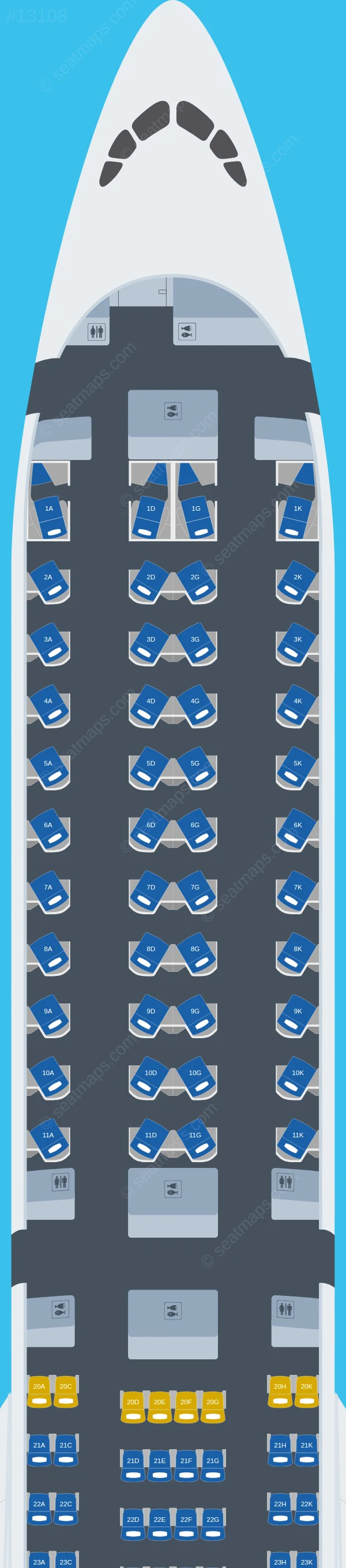 Starlux Airlines Airbus A350-1000 seatmap preview