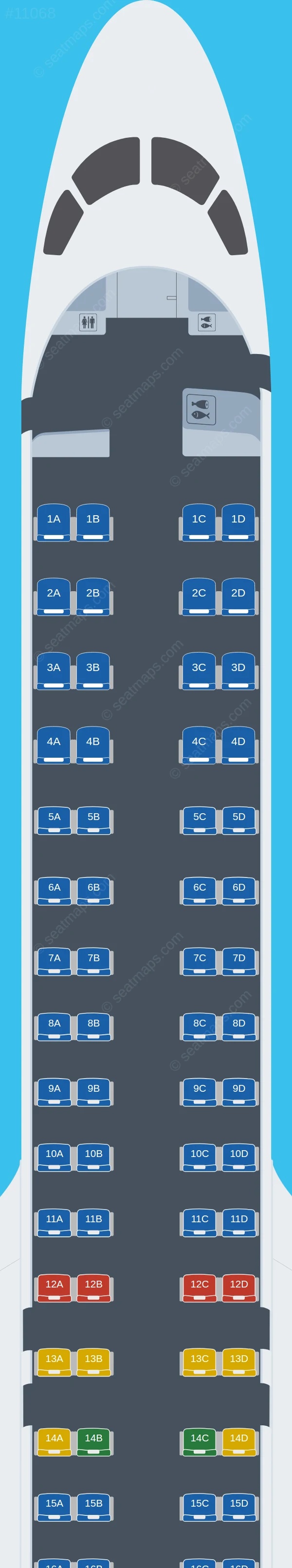 Porter Airlines Embraer E195 E2 seatmap preview