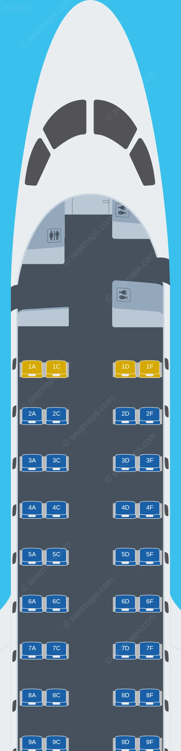 Air France Embraer E170 seatmap preview