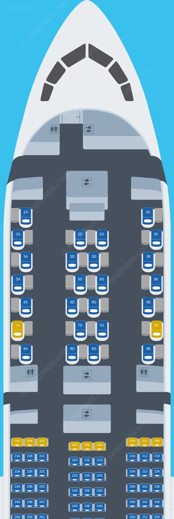 EVA Air Boeing 787-9 V.1 seatmap preview