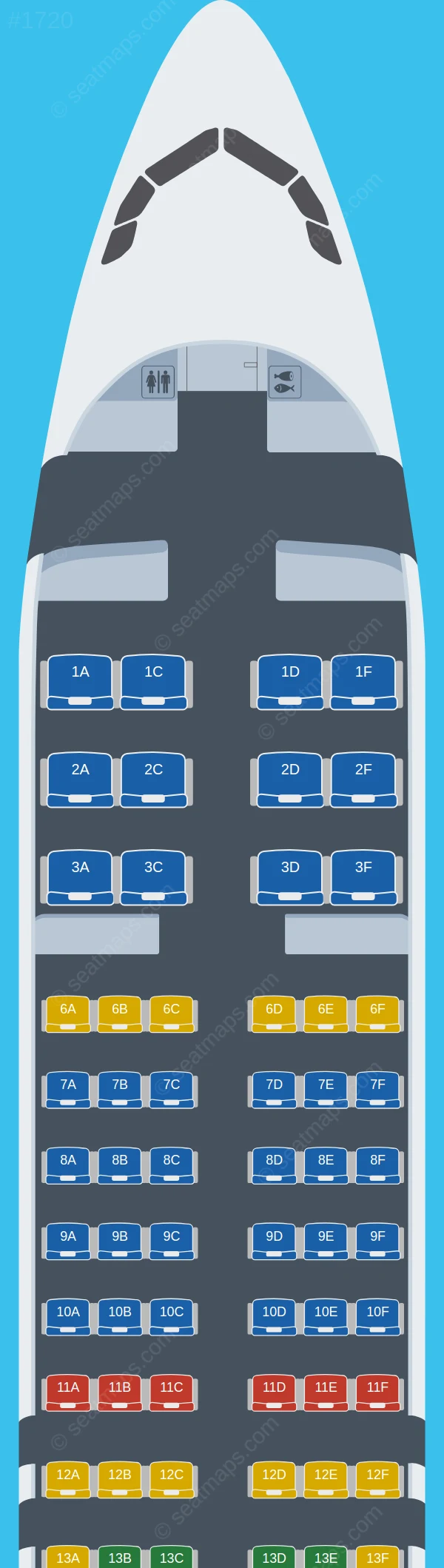 Aeroflot Airbus A320neo seatmap preview
