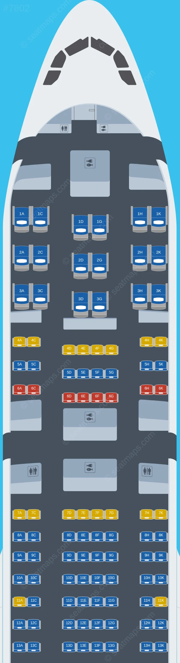 Shenzhen Airlines Airbus A330-300 seatmap preview