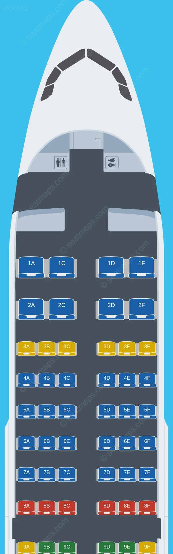 Rossiya Airbus A319-100 seatmap preview