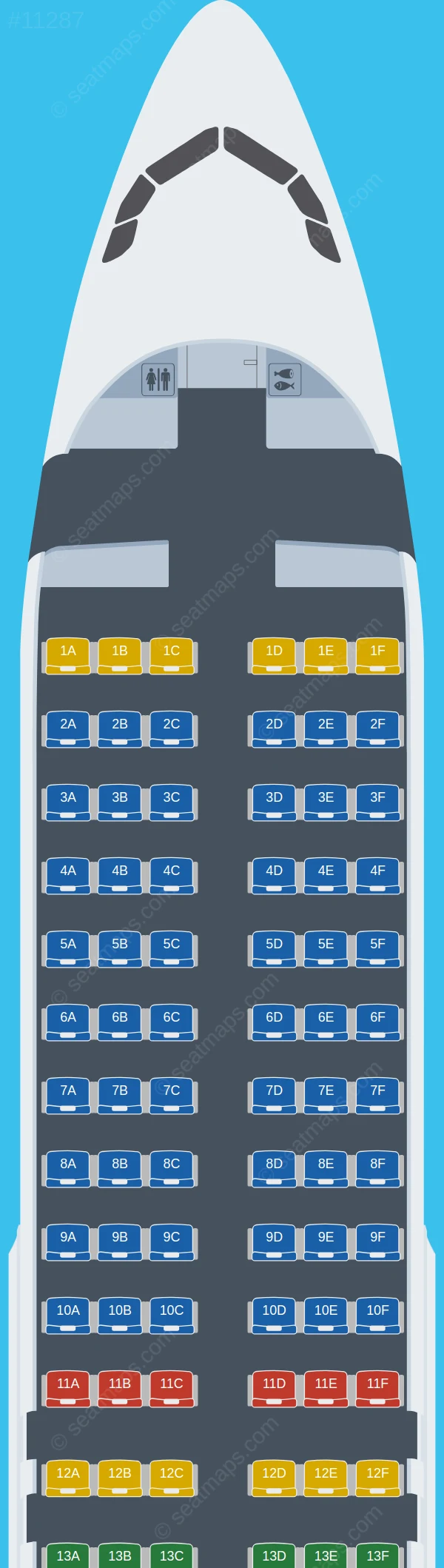 Airhub Airlines Airbus A320-200 seatmap preview