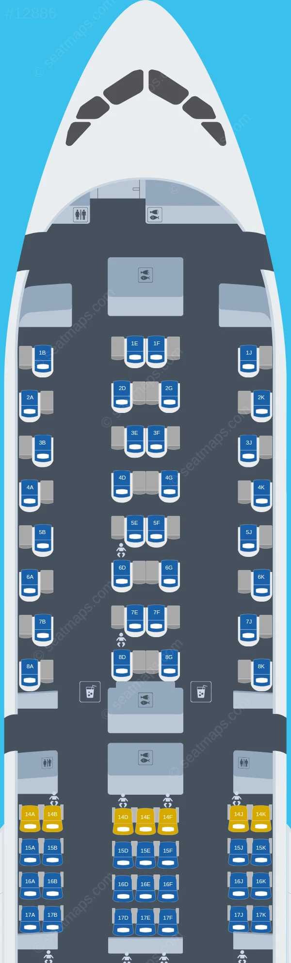 Emirates Airbus A350-900 V.2 seatmap preview