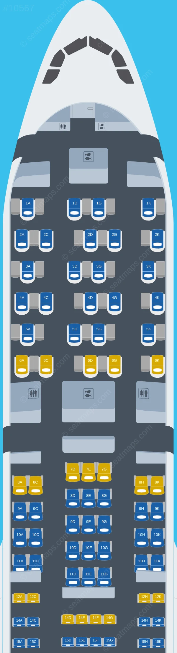 Discover Airlines Airbus A330-300 V.2 seatmap preview