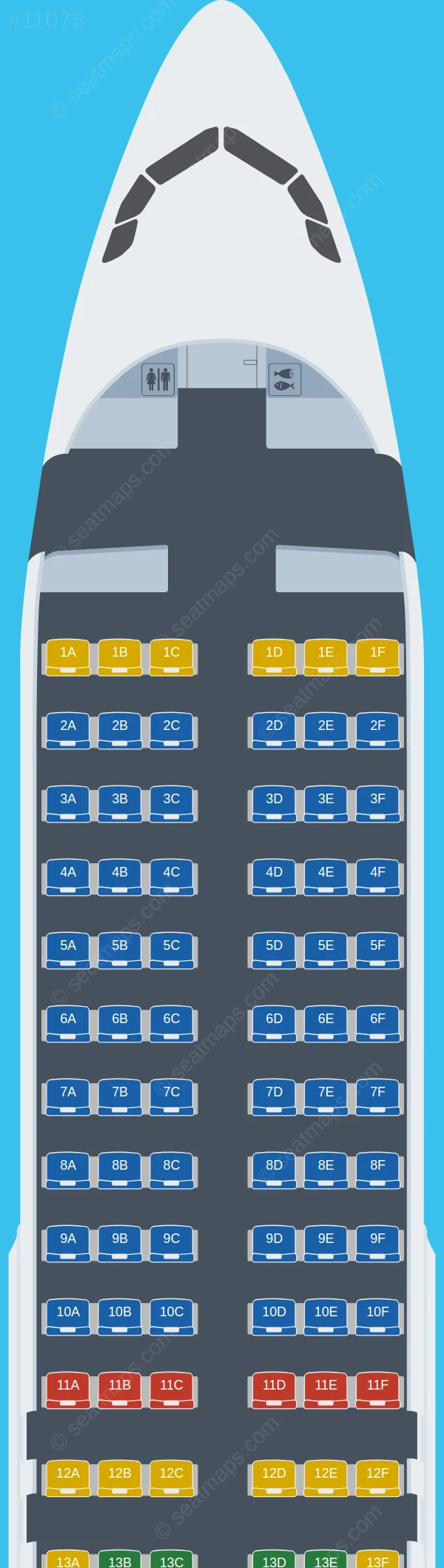 flyCAA Airbus A320-200 V.1 seatmap preview