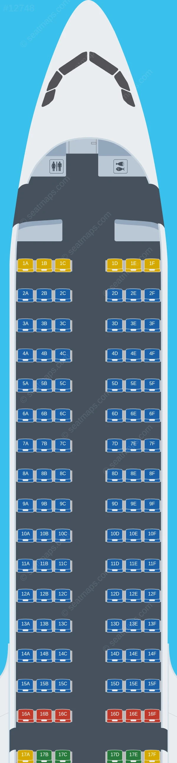 Air India Express Airbus A321neo seatmap preview