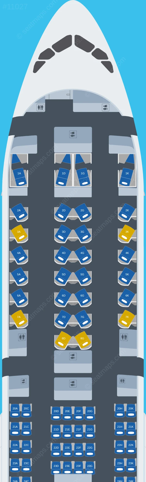 Starlux Airlines Airbus A350-900 seatmap preview