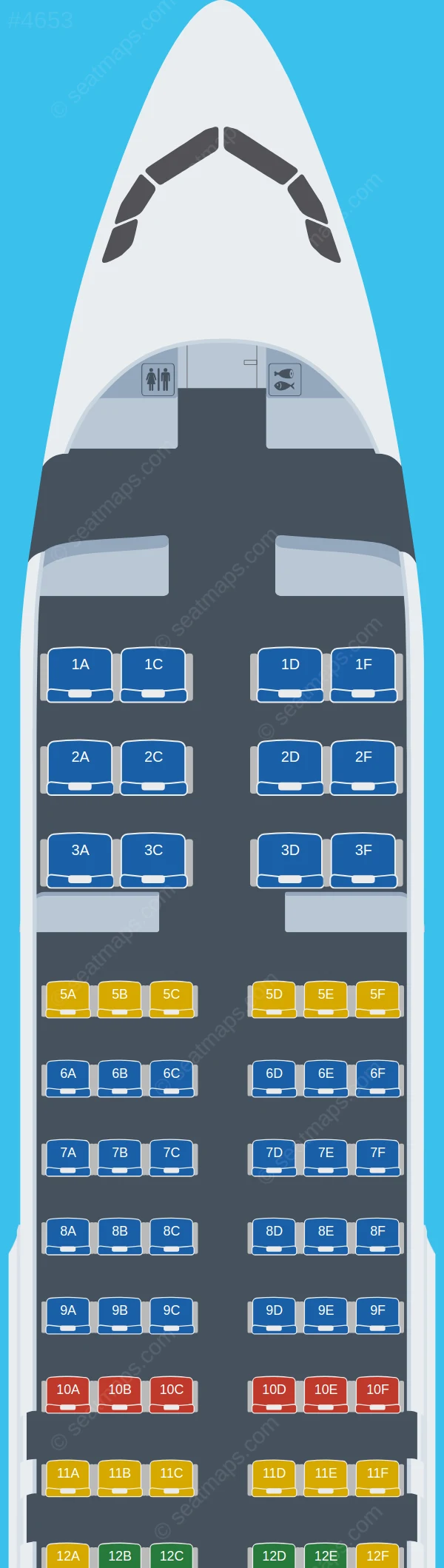 Chengdu Airlines Airbus A320-200 V.2 seatmap preview