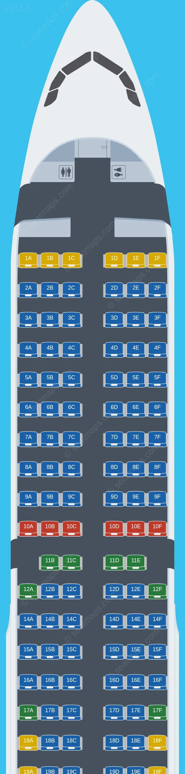 Cebu Pacific Air Airbus A321-200 seatmap preview