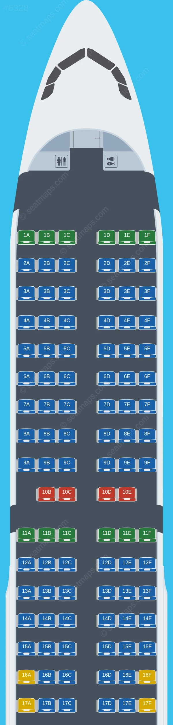 Windrose Airlines Airbus A321-200 seatmap preview