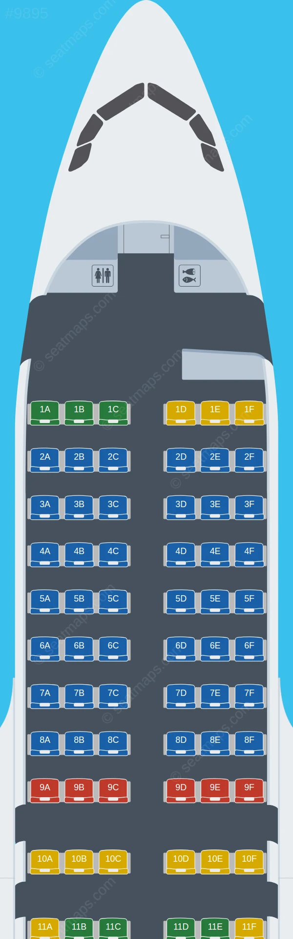 Hi Fly Malta Airbus A319-100 seatmap preview