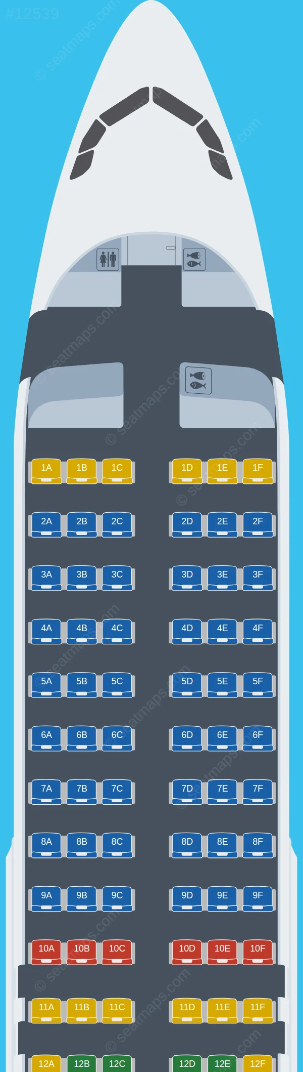 Austrian Airlines Airbus A320-200 V.3 seatmap preview