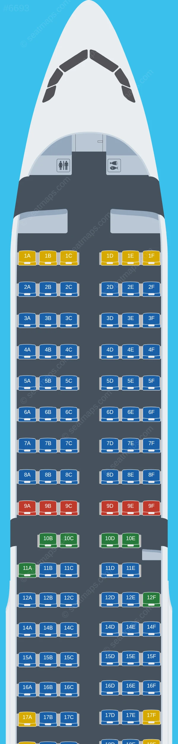 Swiss Airbus A321-200 seatmap preview