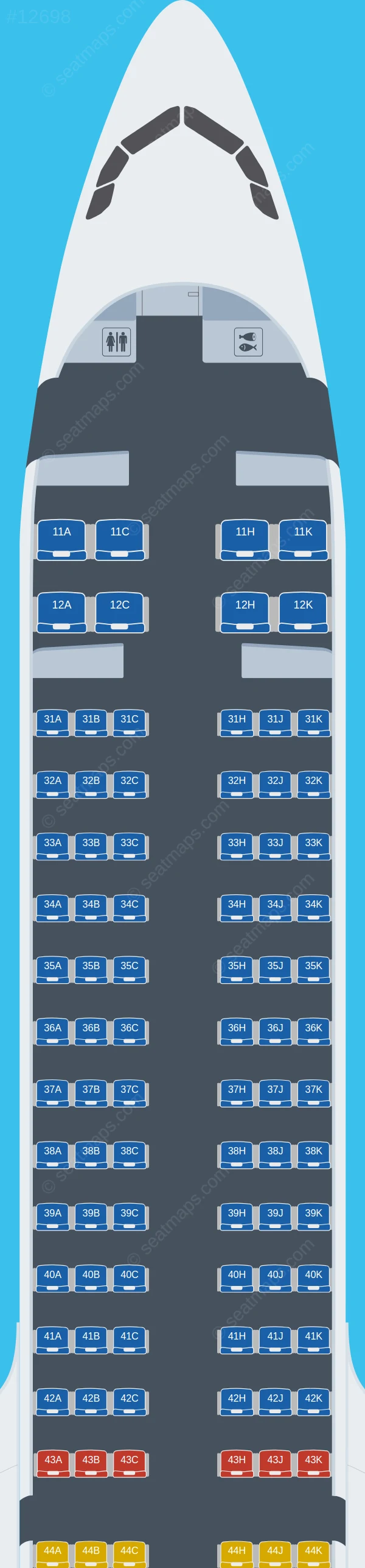 Lucky Air Airbus A321neo seatmap preview