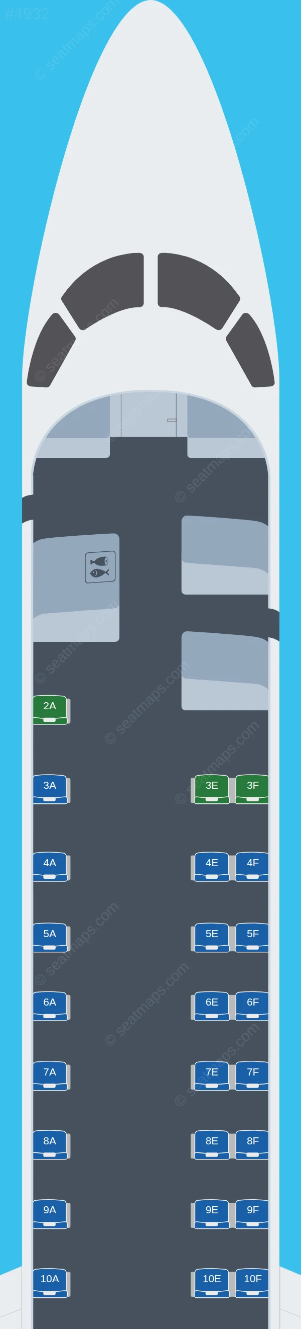 Pan Europeenne Air Service Embraer ERJ 145 seatmap preview