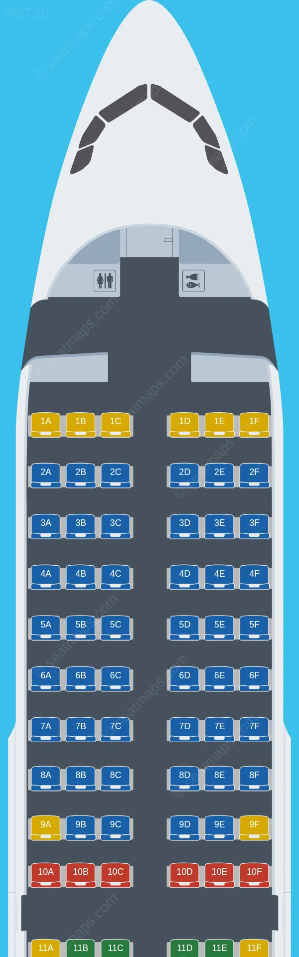 Myanmar Airways International Airbus A319-100 V.3 seatmap preview