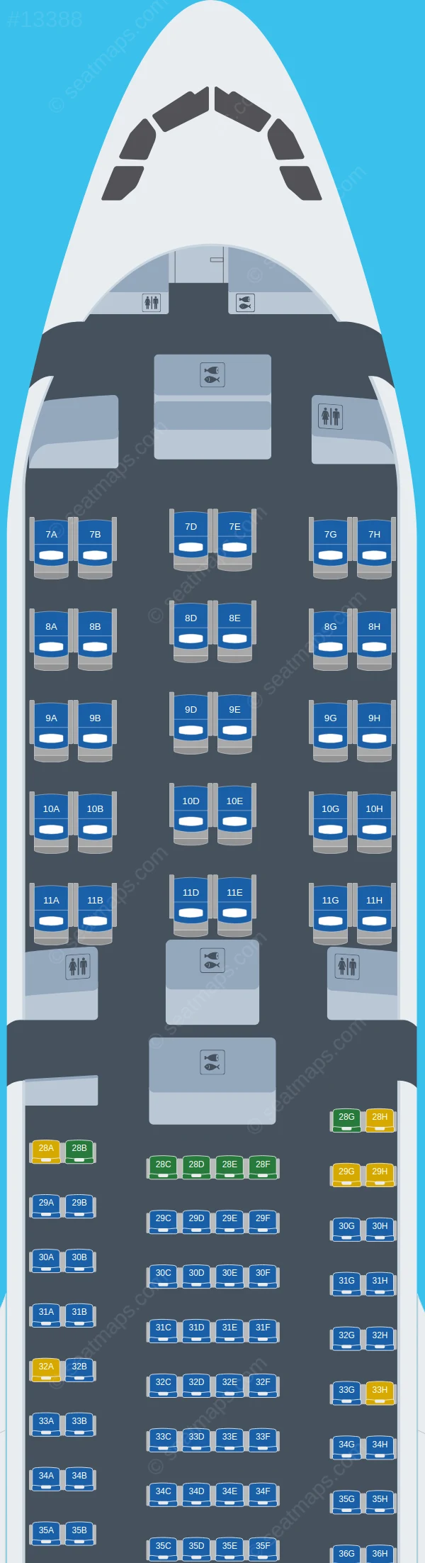 Asiana Airlines Airbus A330-300 V.1 new seatmap preview