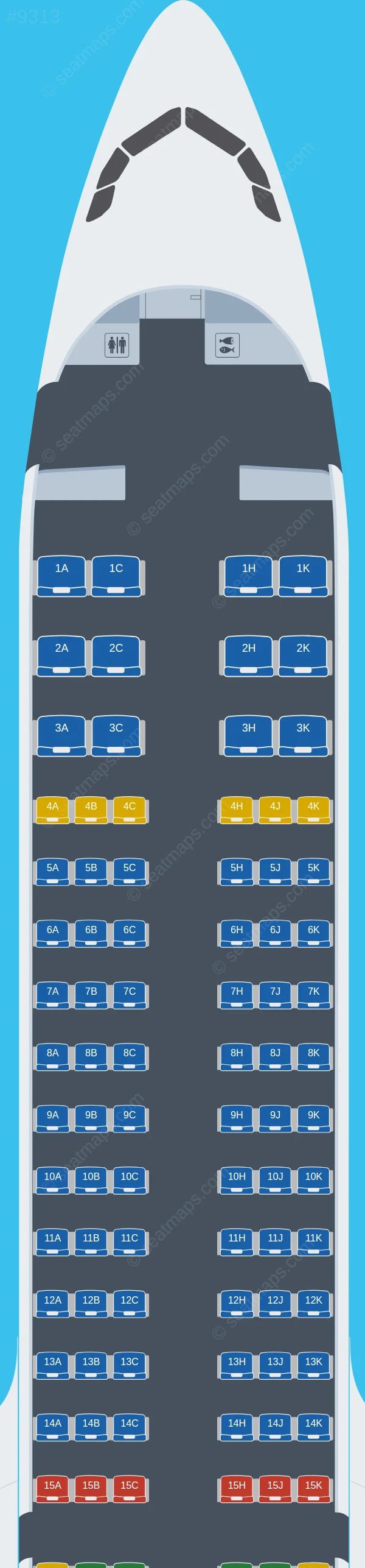 Air Transat Airbus A321neo LR seatmap preview