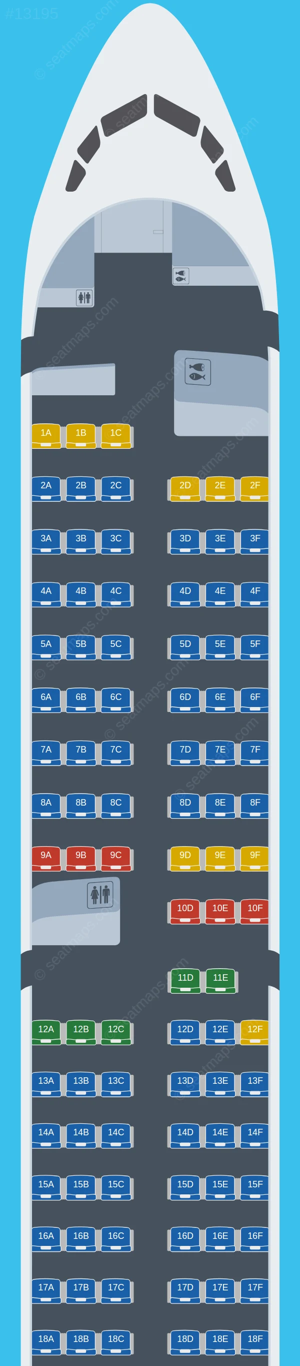Mavi Gok Airlines Boeing 757-300 seatmap preview