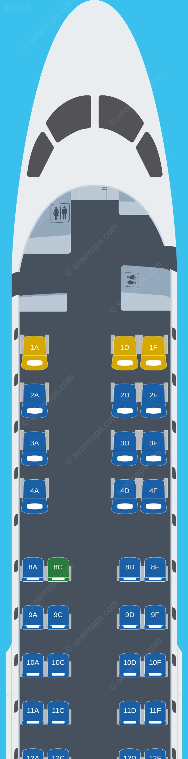 Republic Airways Embraer E175 V.1 AA seatmap preview