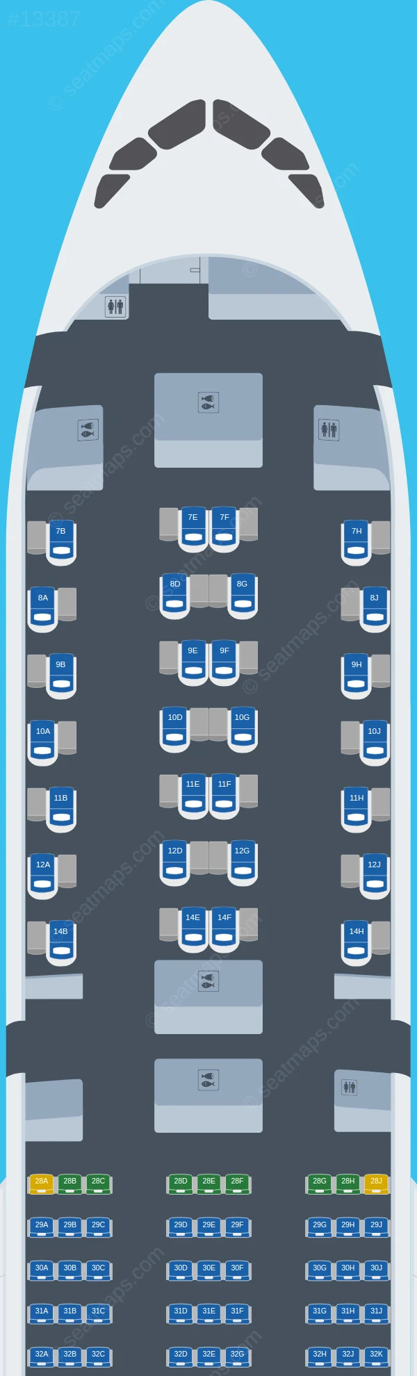 Asiana Airlines Airbus A350-900 new seatmap preview
