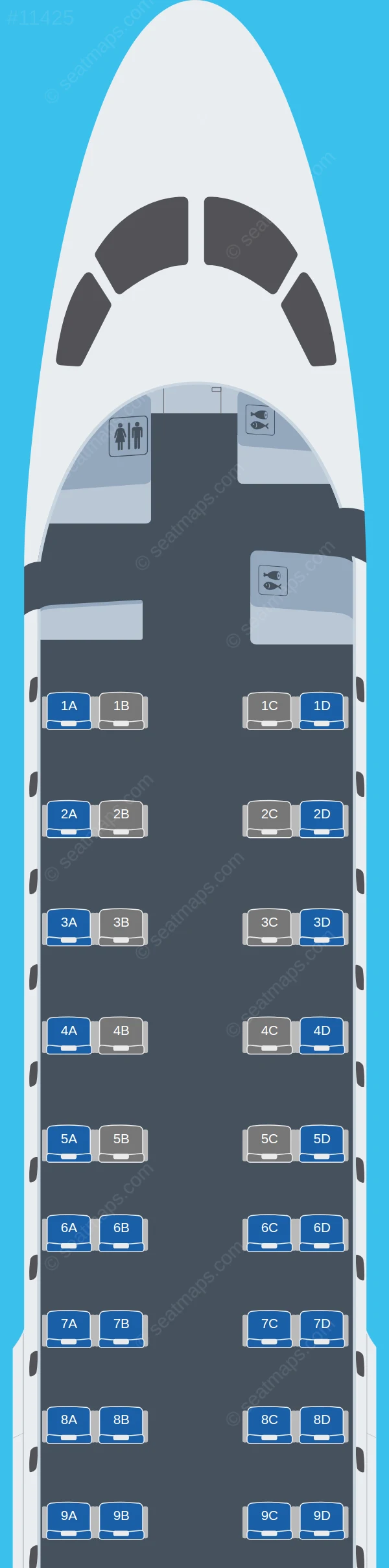 BermudAir Embraer E175 seatmap preview