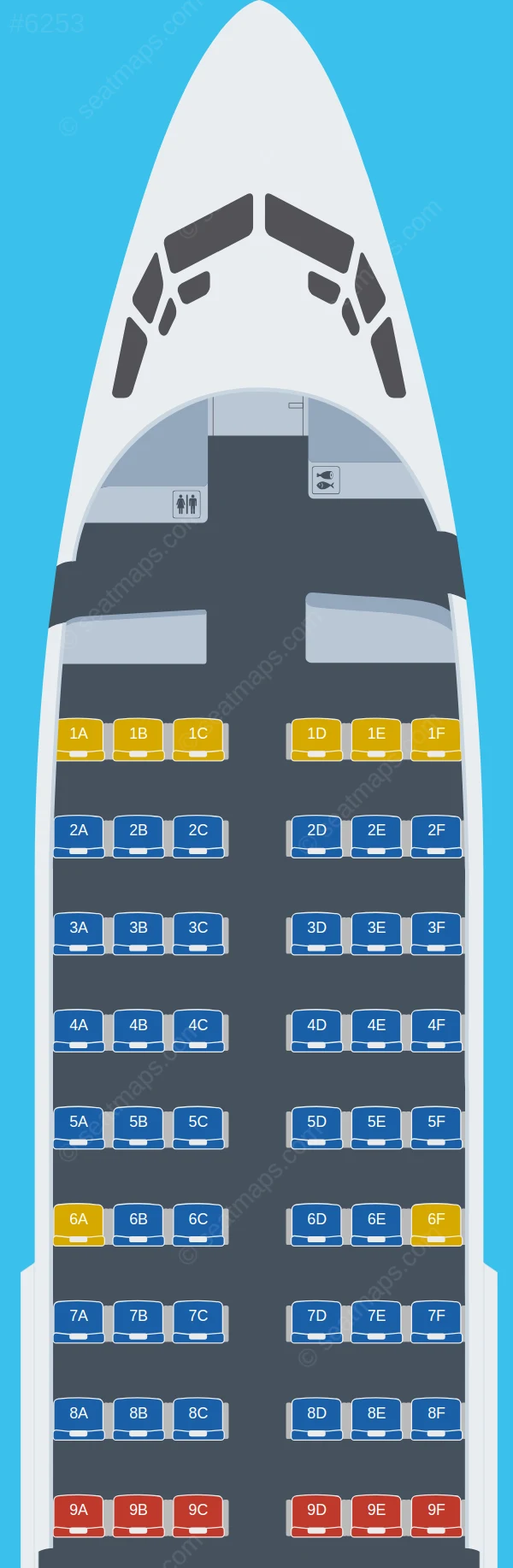Tunisair Boeing 737-600 seatmap preview