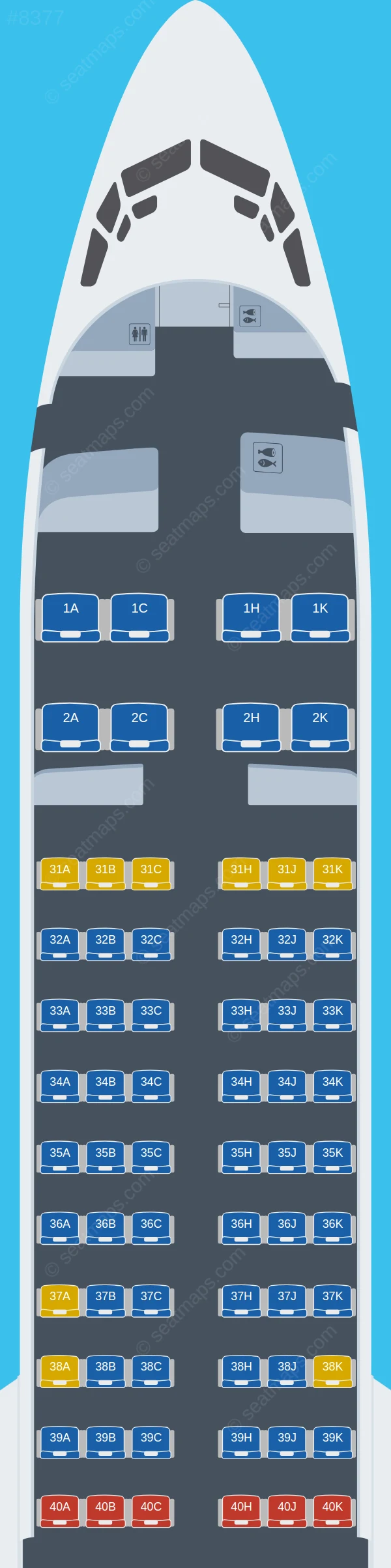 Hainan Airlines Boeing 737 MAX 8 seatmap preview