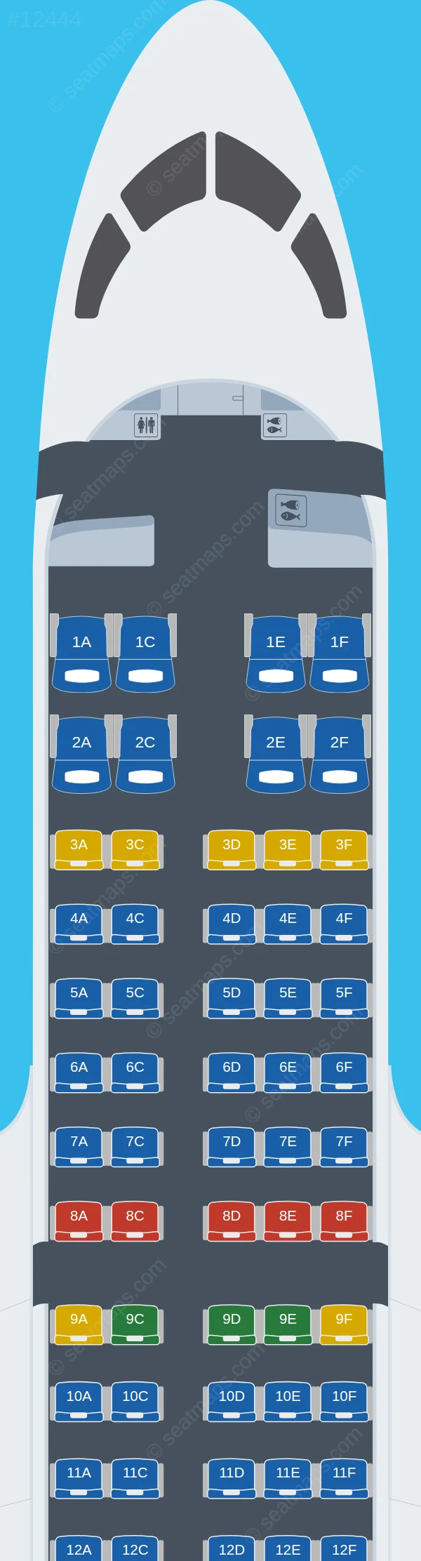 Bulgaria Air Airbus A220-100 seatmap preview