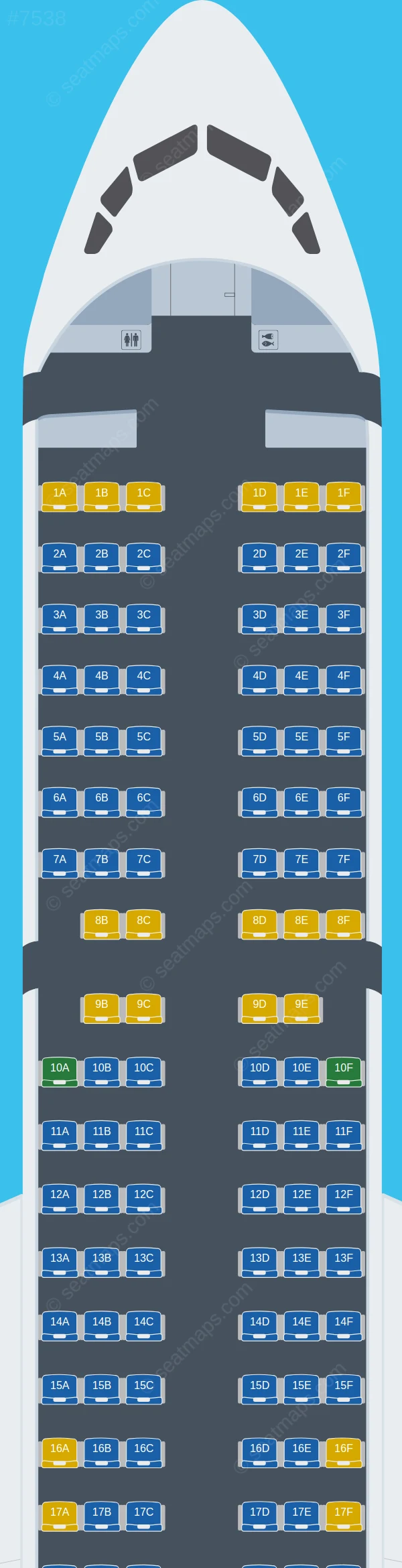 Red Wings Airlines Tupolev Tu-204-100 seatmap preview